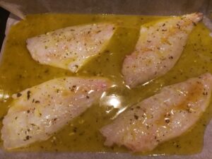 Filetti di orata con fagiolini sabbiosi