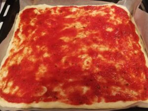 Pizza in teglia con lievitazione breve